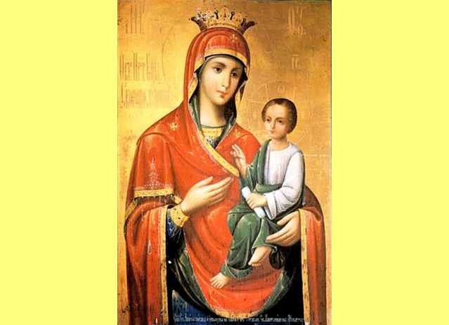 Икона Божией Матери «Скоропослушница» древний чудотворный образ, находится на Святой Горе Афон
