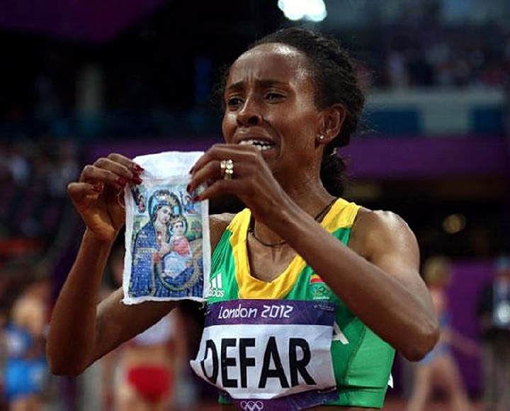 Эфиопская легкоатлетка Месерет Дефар подарила православному миру наиболее эмоциональный миг лондонских Игр. Она пронеслась к награде высшей пробы с образом Девы Марии.  