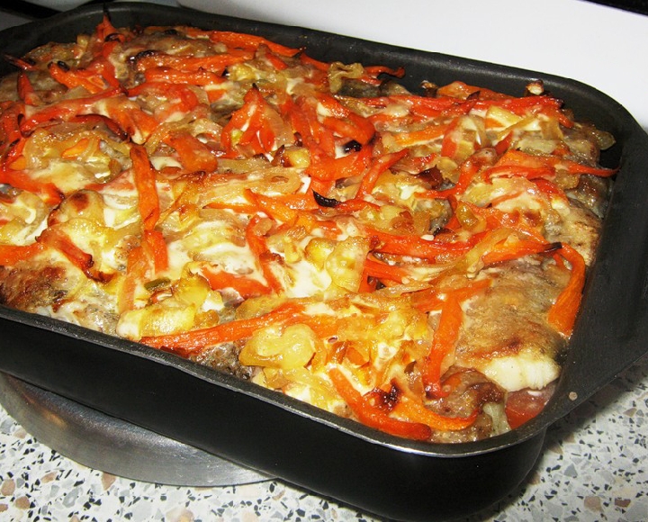 Минтай с овощами в духовке рецепты с фото пошагово